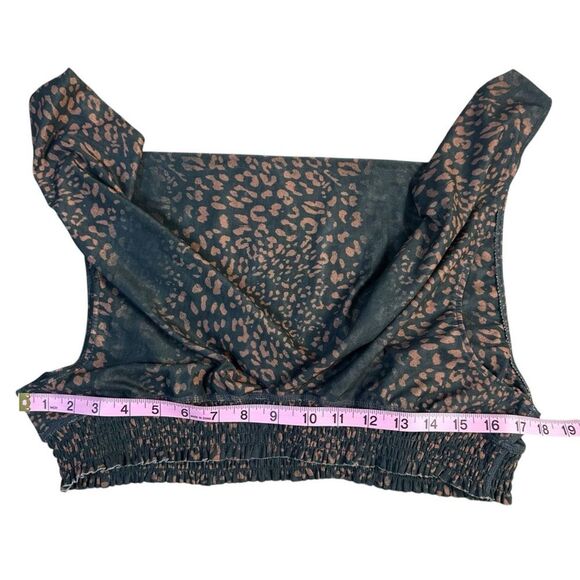 Free People Intimately Crop Top Women Extra Large Leopard Print Pullover Draped - Picture 3 of 8